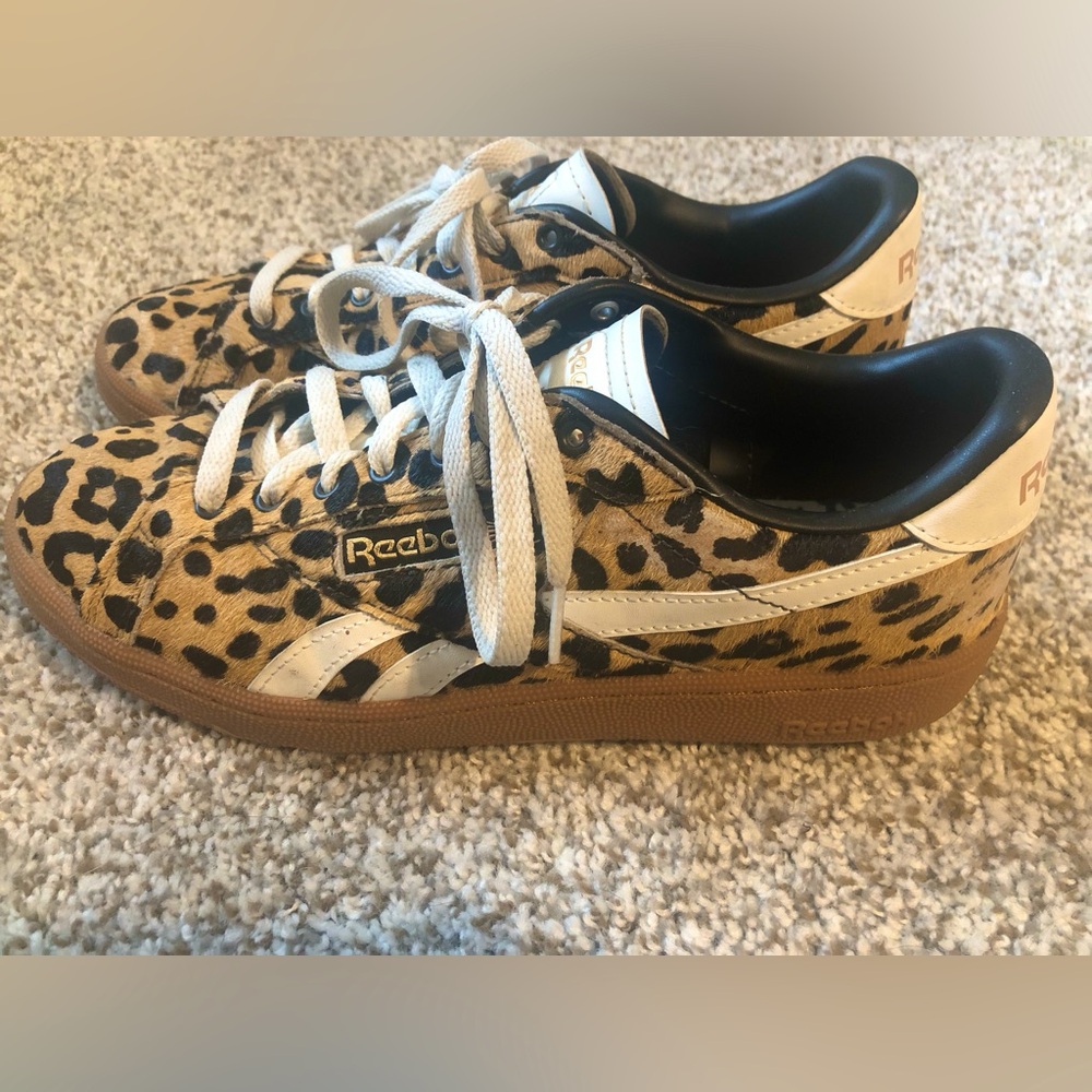 Reebok Club C Grounds UK leopard print shoes